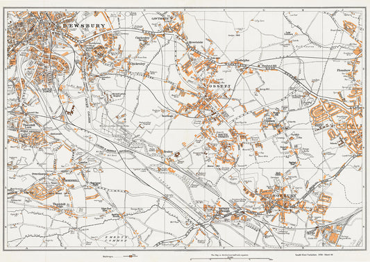 Yorkshire in 1938 Series - Dewsbury (east), Ossett, Savile Town, Earlsheaton, Gawthorpe, Thornhill, South Ossett,and Horbury area - YK-46