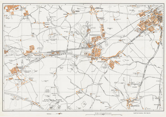 Yorkshire in 1938 Series - Pontefract (west), Featherstone, Purlston, Sharlston and Ackworth area - YK-48