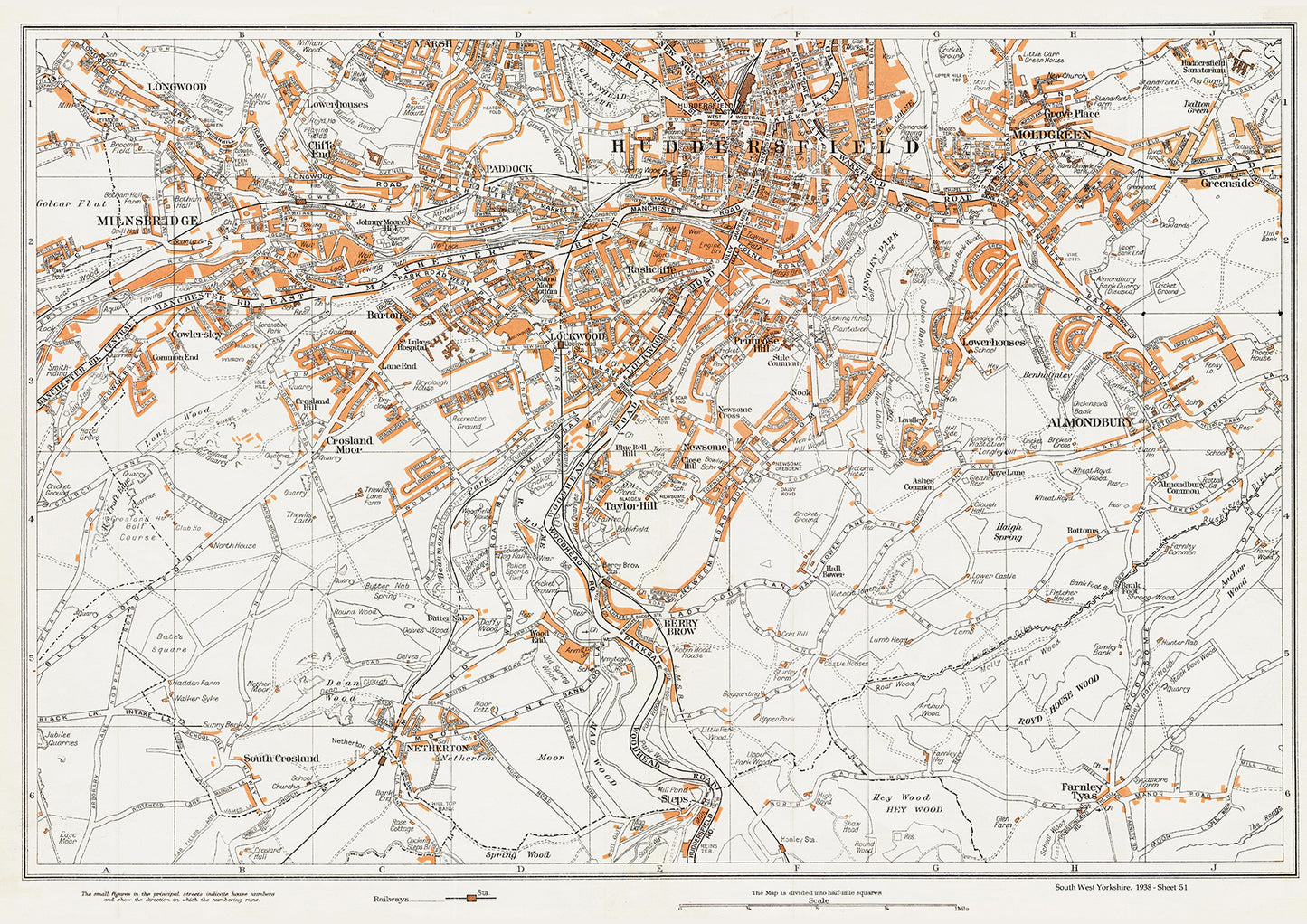 Yorkshire in 1938 Series - Huddersfield (south) area - YK-51