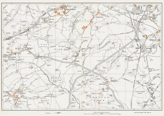 Yorkshire in 1938 Series - Bretton, Emley, Middlestown, Flockton, Netherton and Calder Grove area - YK-53