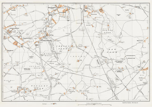 Yorkshire in 1938 Series - Newmillerdam, Walton, Crigglestone, Milnthorpe, Woolley, Notton and Cold Hiendley area - YK-54