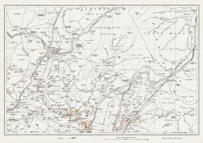 Yorkshire in 1938 Series - Delph, Diggle and Denshaw area - YK-57 – Old ...