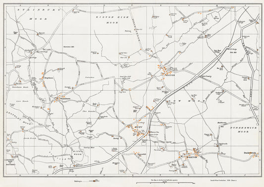 Yorkshire in 1938 Series - Rigton, Huby, Weeton, Stainburn and Braythorn area - YK-06