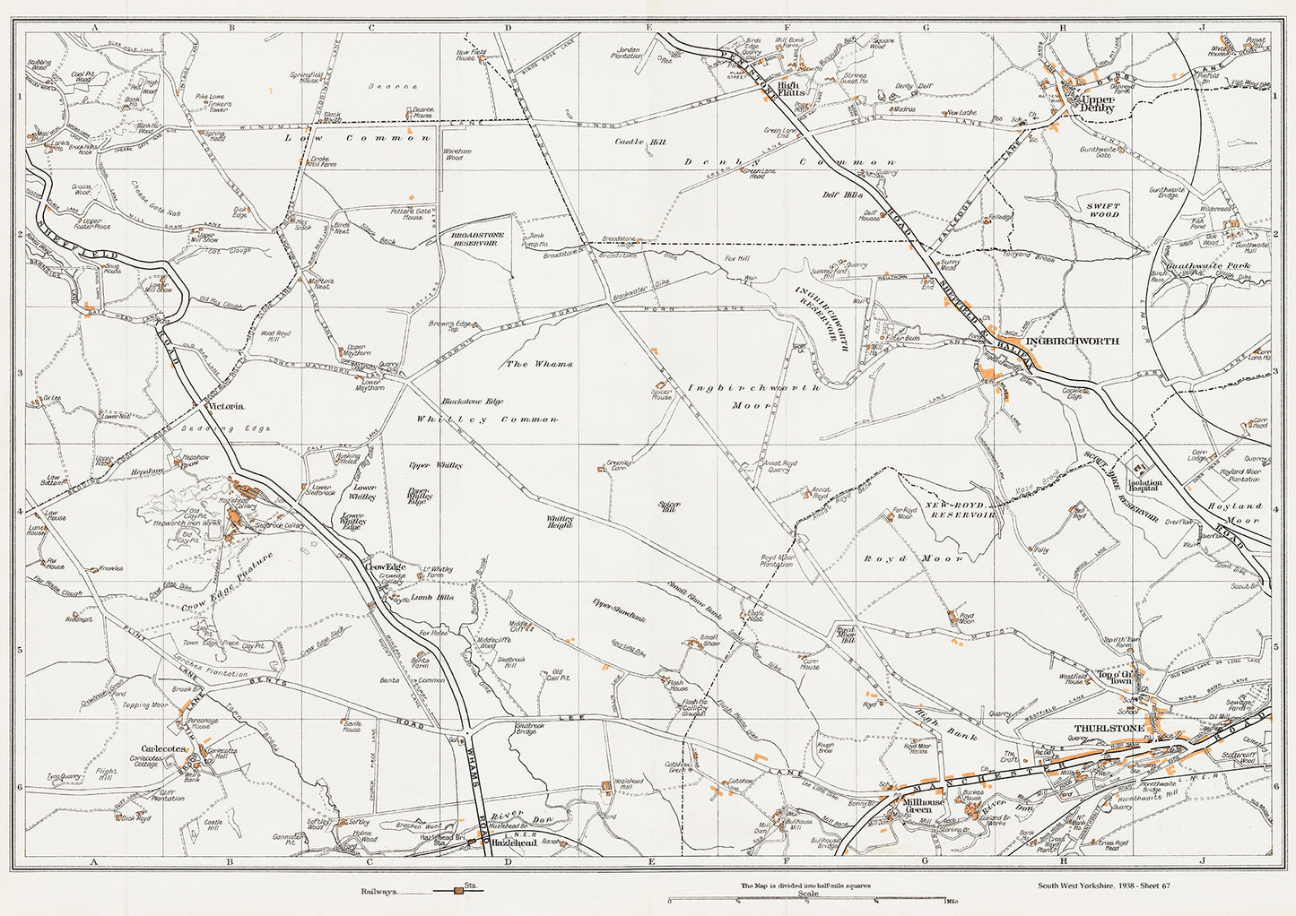 Yorkshire in 1938 Series - Ingbirchworth, Upper Denby, High Flatts, Carlecotes and Thurlstone area - YK-67