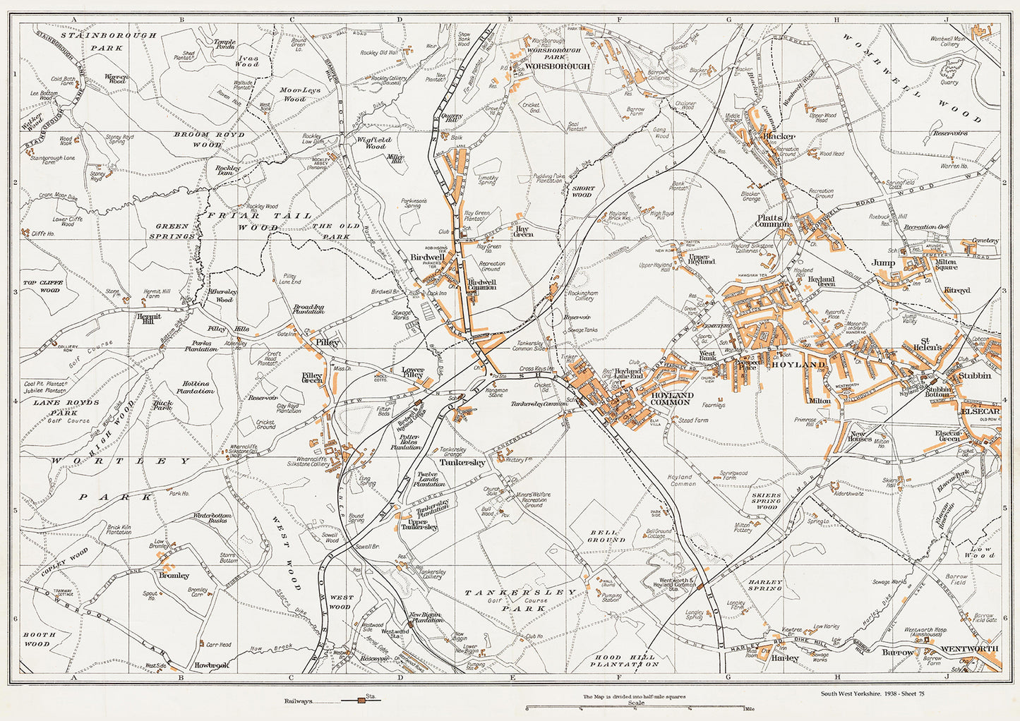 Yorkshire in 1938 Series - Hoyland, Worsborough area - YK-75