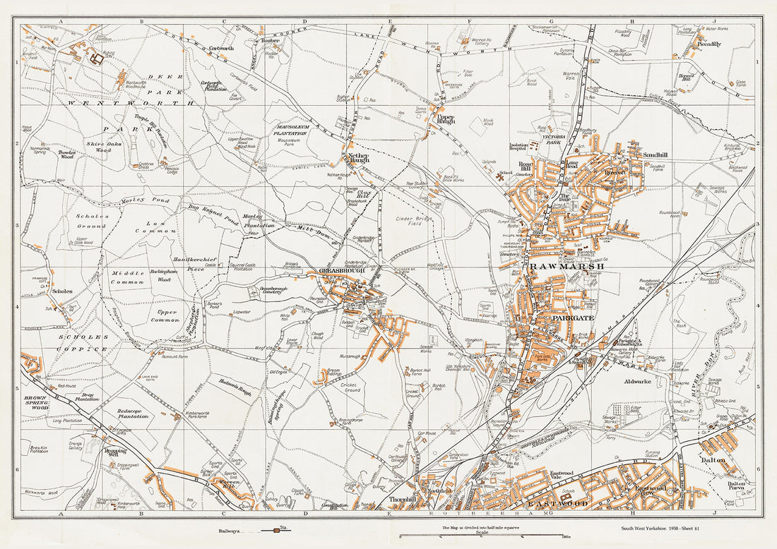 Yorkshire in 1938 Series - Rotherham (north), Rawmarsh, Nether Haugh ...