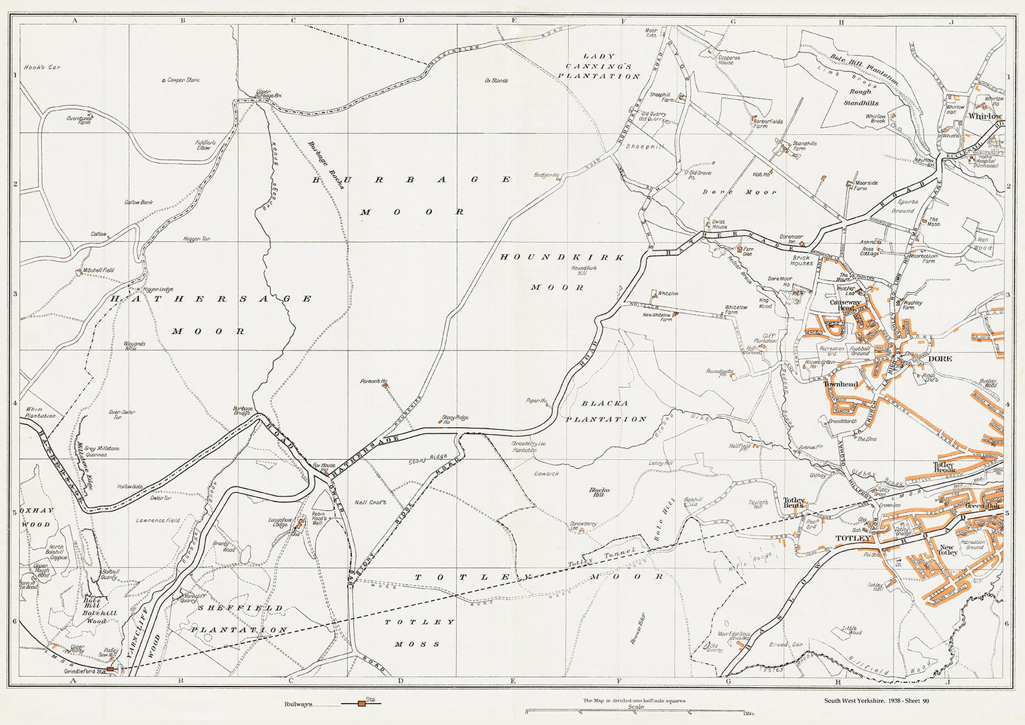 Yorkshire in 1938 Series - Dore and Totley area - YK-90