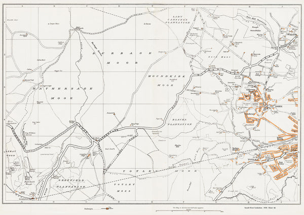 Yorkshire in 1938 Series - Dore and Totley area - YK-90 – Old Map Downloads