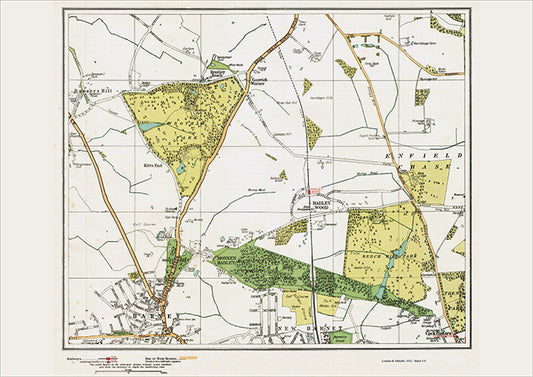 London in 1932 Series - Barnet (north), New Barnet (north) & Hadley Wood area (Lon1932-3-4)