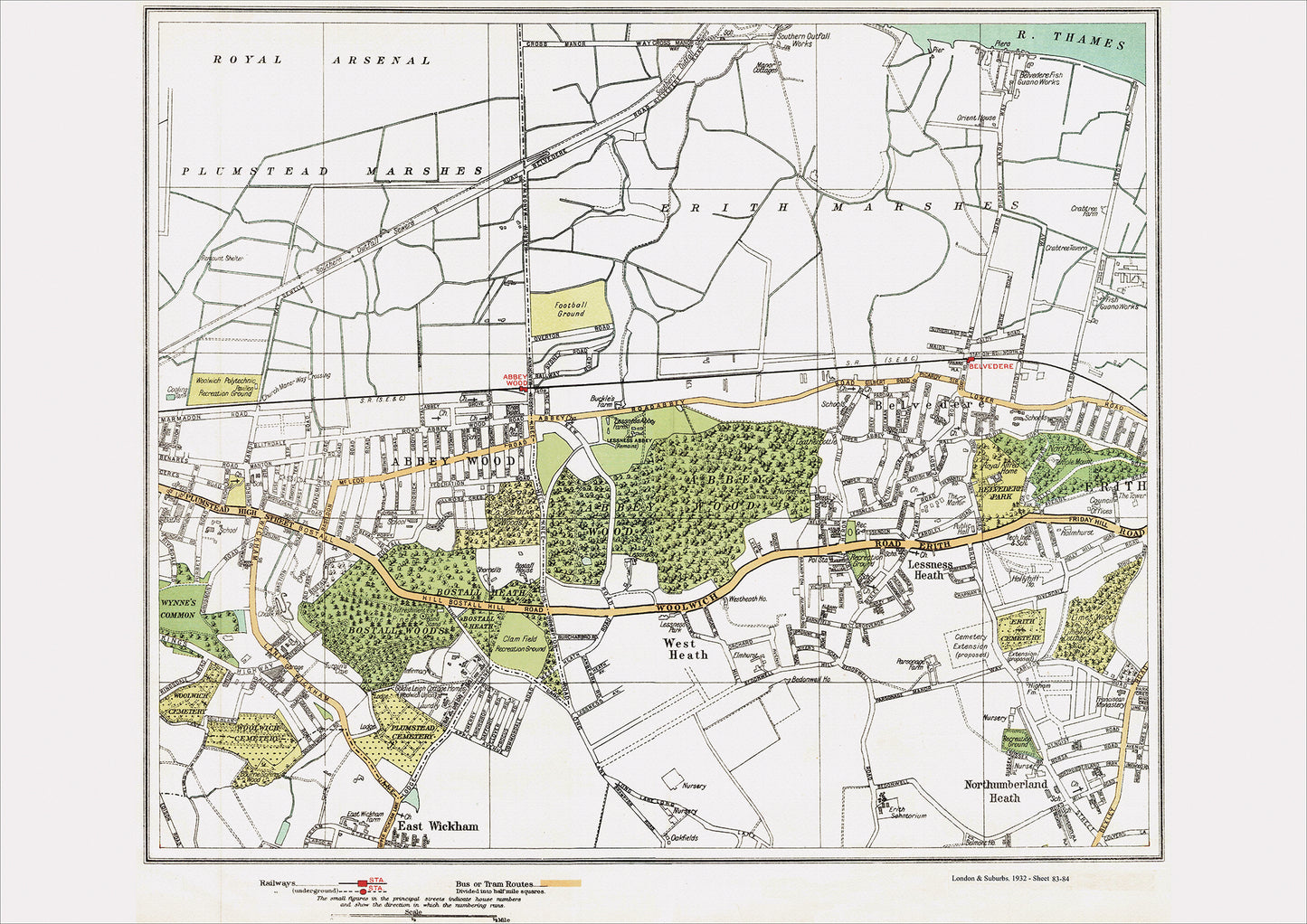 London in 1932 Series - Abbey Wood, Belvedere area (Lon1932-83-84)