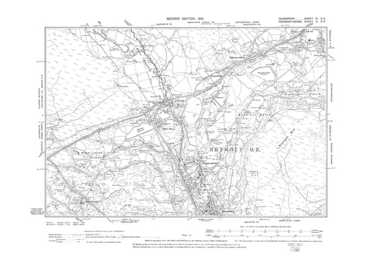 Rhymney (north), Princetown, Tafarnau-bach, old map Monmouth 1901: 10SE