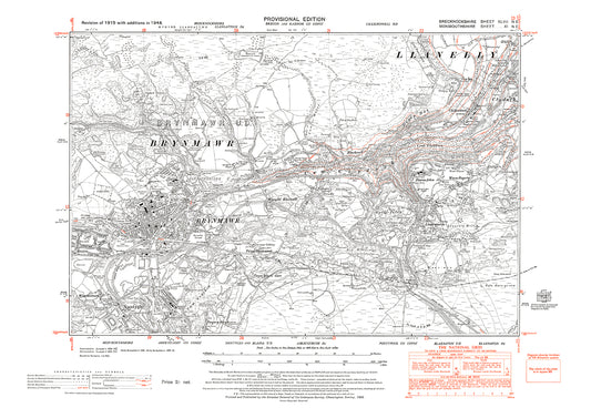 Nantyglo, old map Monmouth 1948: 11NE