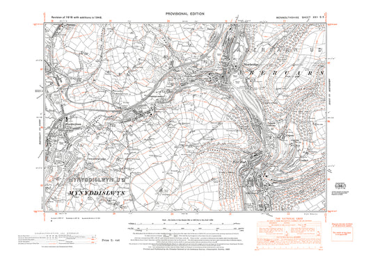 Abercarn, Newbridge, Pont-llan-fraith, old map Monmouth 1948: 22SE