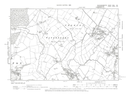 Old OS map dated 1900, showing Worminghall in Buckinghamshire 31SE