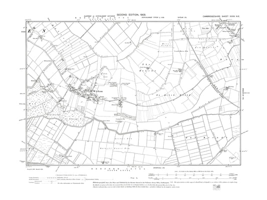 Old OS map dated 1903, showing Wicken in Cambridgeshire 35NE