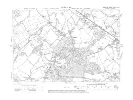 A 1912 map showing Sindlesham, King Street in Berkshire - OS 1:10560 scale map, Berks 38SW