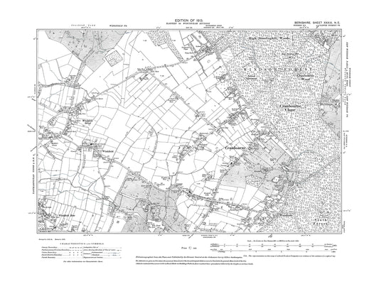 A 1913 map showing Cranbourne, Winkfield in Berkshire - OS 1:10560 scale map, Berks 39NE