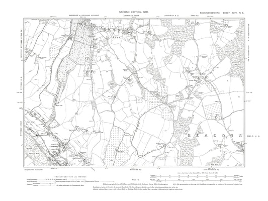 Old OS map dated 1900, showing Penn, Loudwater in Buckinghamshire 47NE