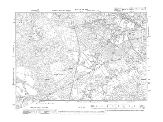 A 1913 map showing South Ascot, Sunninghill (south) in Berkshire - OS 1:10560 scale map, Berks 47NE