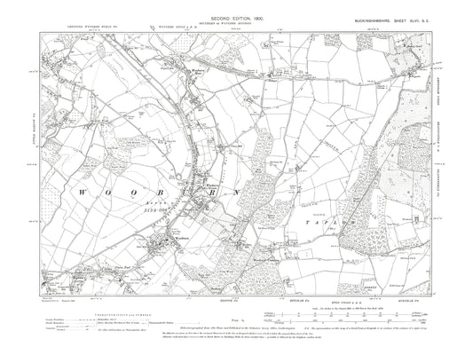 Old OS map dated 1900, showing Wooburn, Little Marlow in Buckinghamshire 47SE