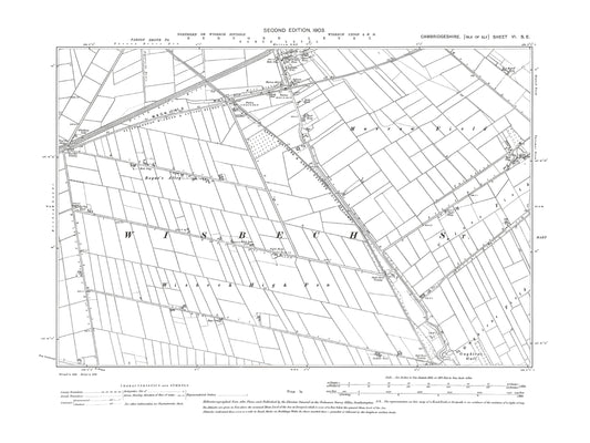 Old OS map dated 1903, showing Murrow (south) in Cambridgeshire 6SE