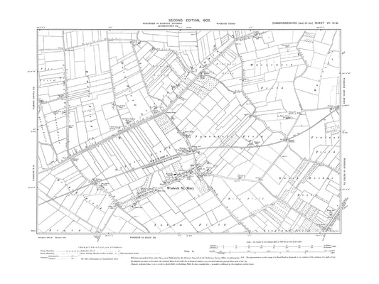 Old OS map dated 1903, showing Wisbech St Mary in Cambridgeshire 7NW