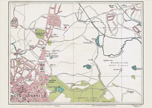 Birmingham in 1939 Series - West Bromwich (north), Hall End, Churchfield, Lyndon, Newton, Grove Vale area (Bir1939-02)