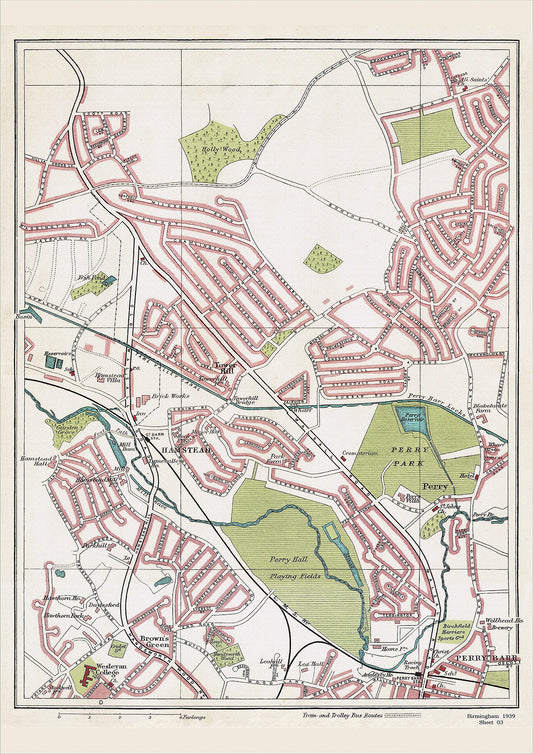 Birmingham in 1939 Series - Hamstead, Tower Hill, Perry Park, Brown's Green area (Bir1939-03)