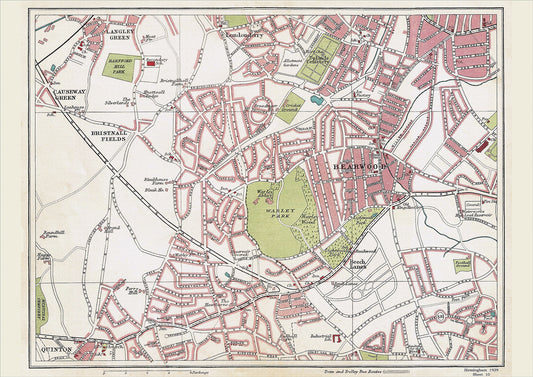 Birmingham in 1939 Series - Bearwood, Beech Lanes, Langley Green, Londonderry, Causeway Green, Bristnall Fields area (Bir1939-10)