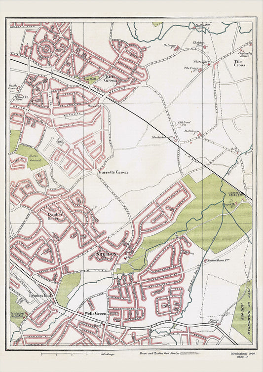 Birmingham in 1939 Series - Sheldon, Kitts Green, Garretts Green, Lyndon Green, Wells Green area (Bir1939-14)