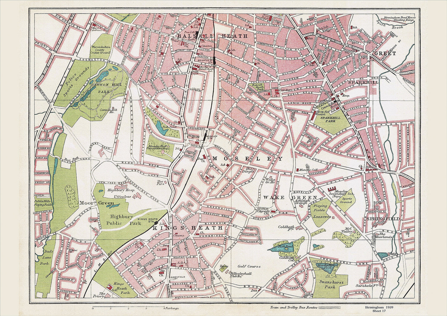Birmingham in 1939 Series - Moseley, Kings Heath, Wake Green, Balsall Heath, Greet, Springfield area (Bir1939-17)