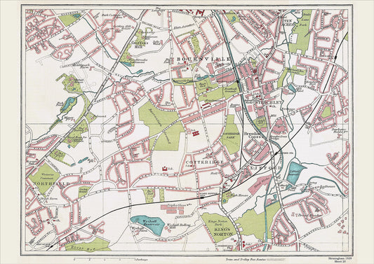 Birmingham in 1939 Series - Bournville, Griffins Hill, Ten Acres, Stirchley, Cotteridge, Lifford, Kings Norton, Northfield area (Bir1939-20)