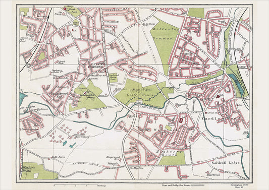 Birmingham in 1939 Series - Alcester Lanes End, Brandwood End, Highters Heath, Yardley Wood, Billesley area (Bir1939-21)