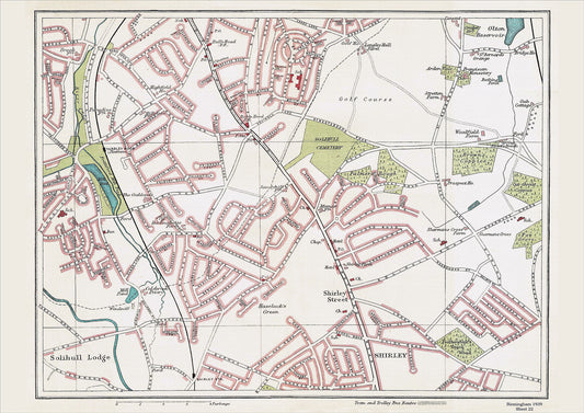 Birmingham in 1939 Series - Shirley (north), Solihull Cemetery, Yardley Wood Station area (Bir1939-22)