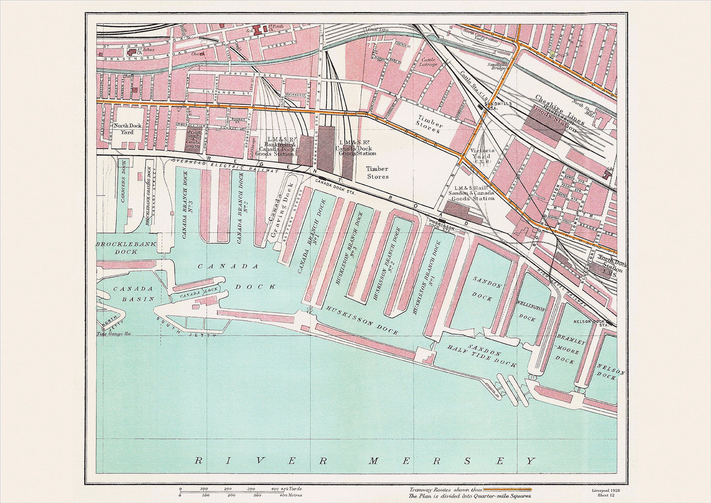 Liverpool in 1928 Series - showing Canada Dock area (Liv1928-12)