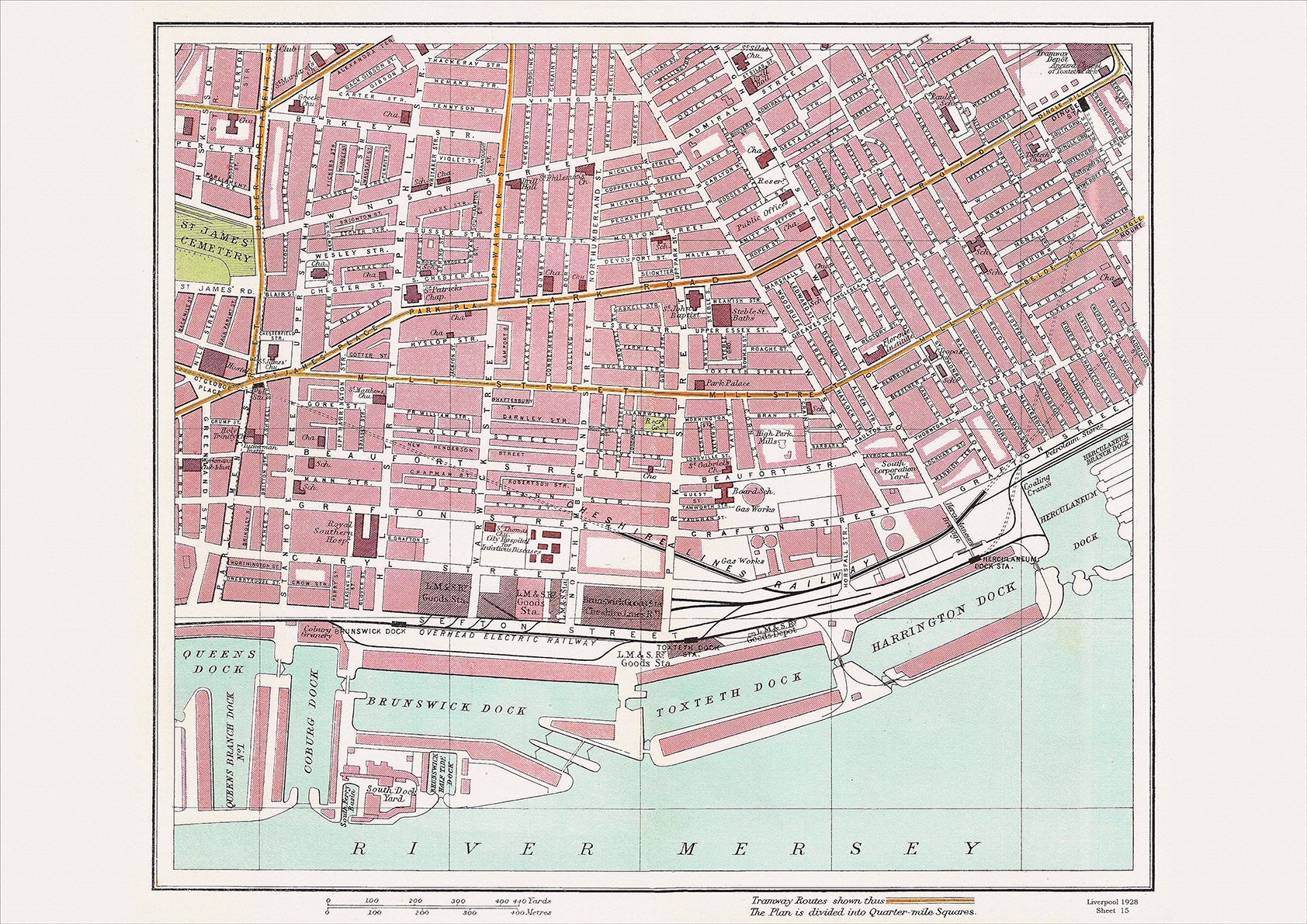 Liverpool in 1928 Series - showing Toxteth Dock area (Liv1928-15) – Old ...