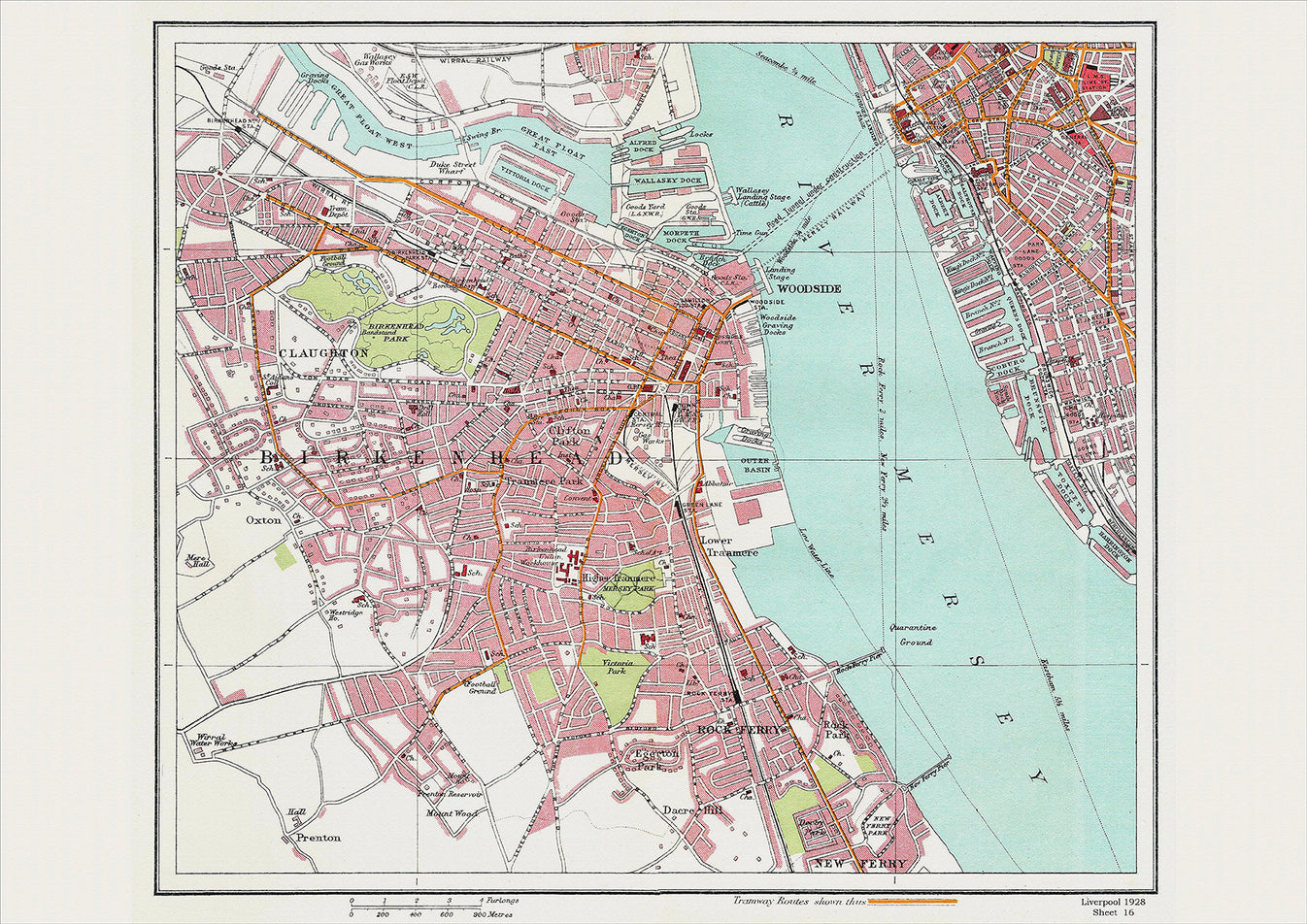 Liverpool in 1928 Series - showing Birkenhead area (Liv1928-16) – Old ...