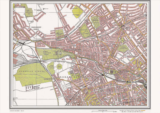 London in 1908 Series - showing Kensal Green, Kilburn area (Lon1908-10)