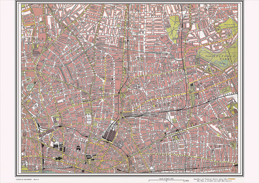 London in 1908 Series - showing Islington, Bethnal Green area (Lon1908-12)