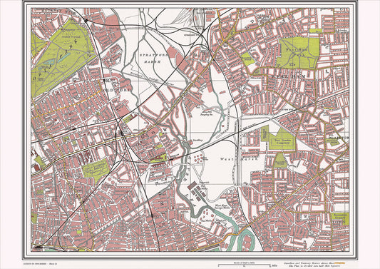 London in 1908 Series - showing Bow, West Ham area (Lon1908-13)