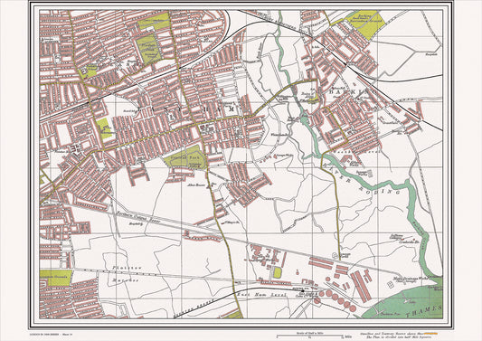 London in 1908 Series - showing East Ham, Barking area (Lon1908-14)