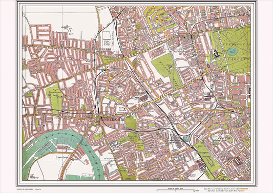 London in 1908 Series - showing Hammersmith, Kensington area (Lon1908-15)