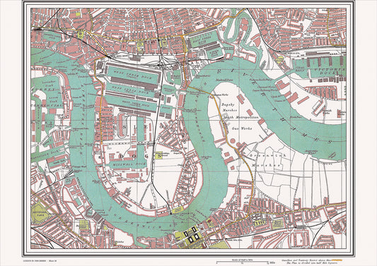 London in 1908 Series - showing Isle of Dogs, Blackwall area (Lon1908-18)