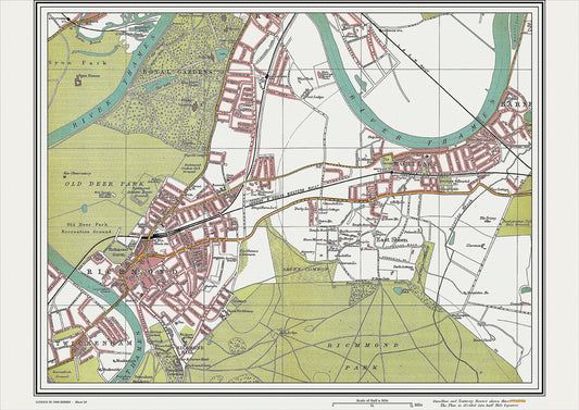 London in 1908 Series - showing Richmond, Mortlake area (Lon1908-20)