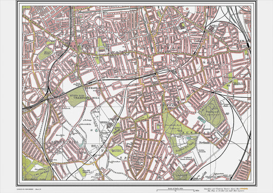 London in 1908 Series - showing Camberwell, Peckham area (Lon1908-23)