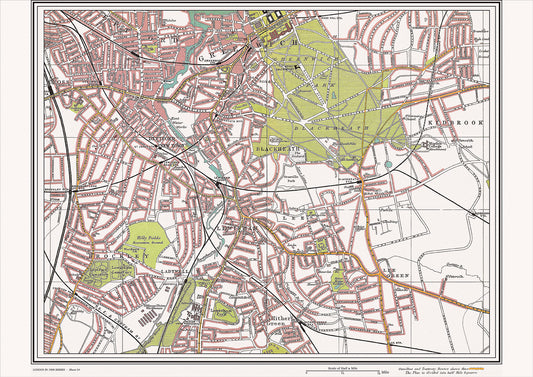 London in 1908 Series - showing Deptford, Blackheath area (Lon1908-24)