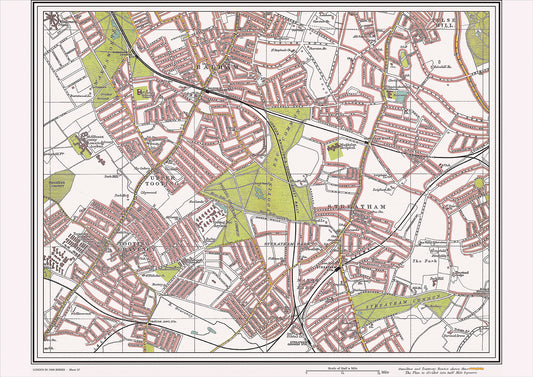 London in 1908 Series - showing Tooting, Streatham area (Lon1908-27)