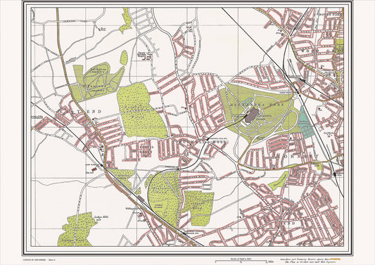 London in 1908 Series - showing Muswell Hill, Alexandra Park area (Lon1908-02)