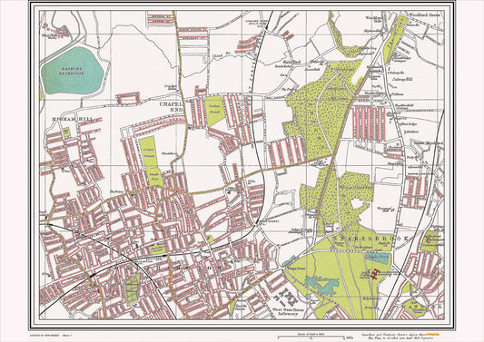 London in 1908 Series - showing Walthamstow, Snaresbrook area (Lon1908-04)
