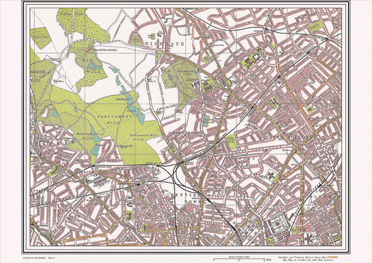 London in 1908 Series - showing Hampstead, Holloway area (Lon1908-05)